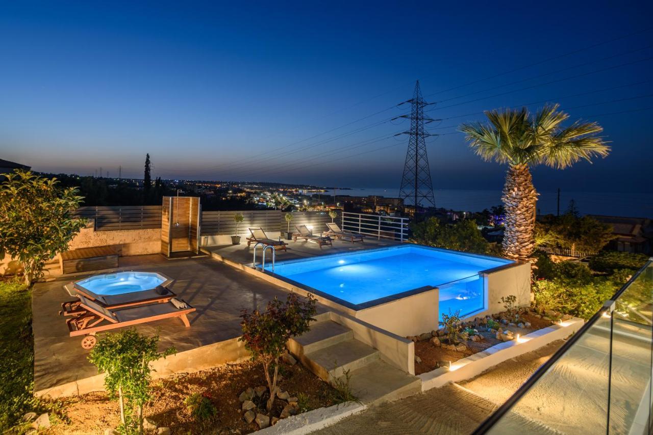 Queen'S Gem Luxury Villa - Heated Jacuzzi & Pool Hersonissos  Exteriör bild