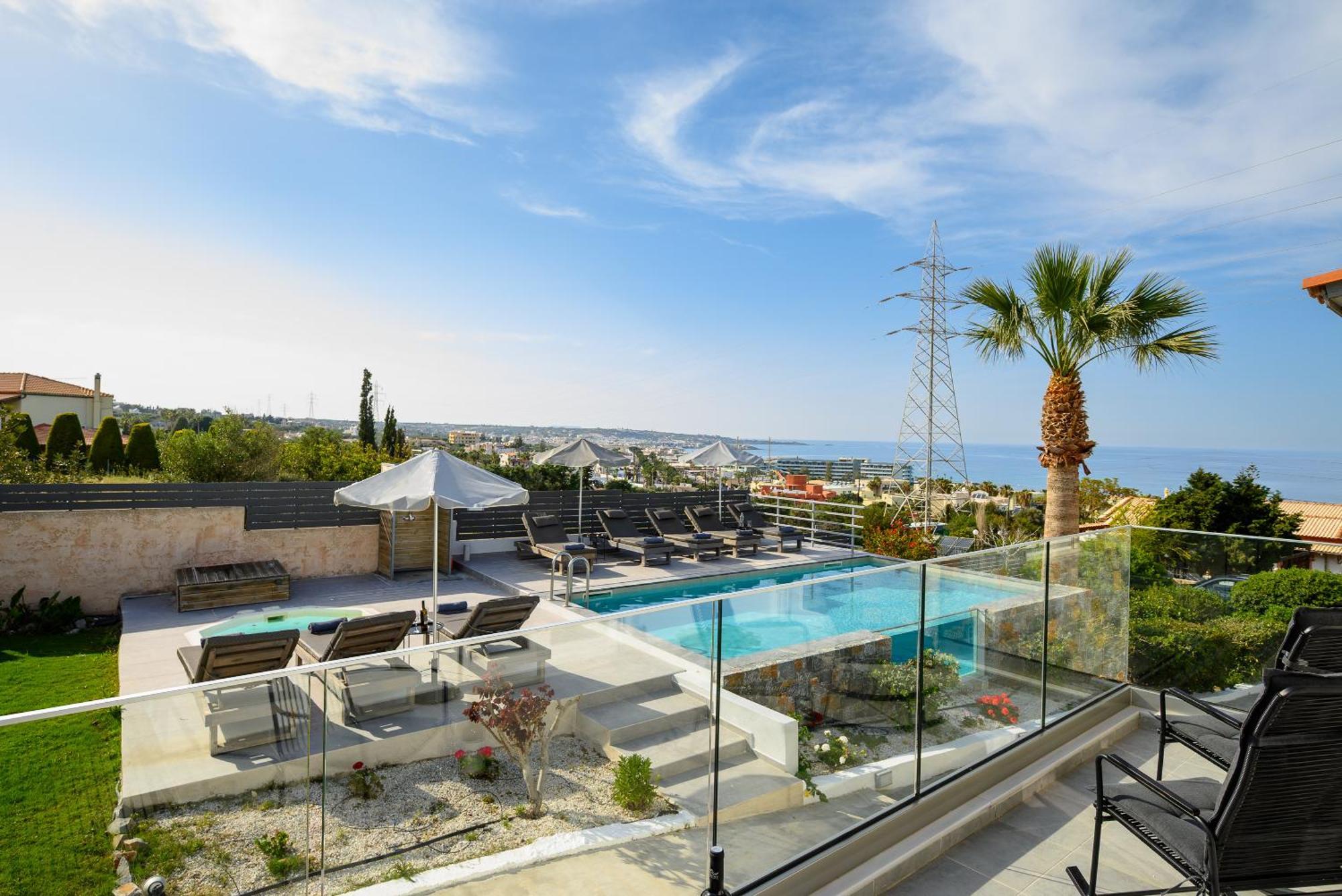 Queen'S Gem Luxury Villa - Heated Jacuzzi & Pool Hersonissos  Exteriör bild